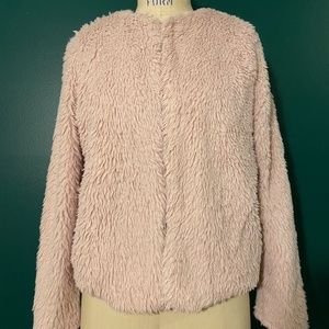 Pink faux fur jacket